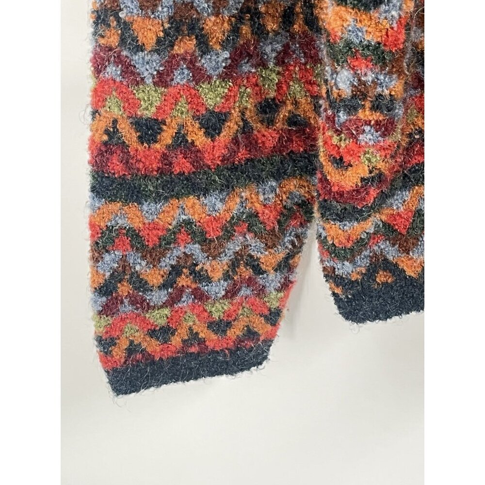 Vintage Talbots Southwest Tribal Wool Cardigan Print Button Sz Large - Picture 3 of 5